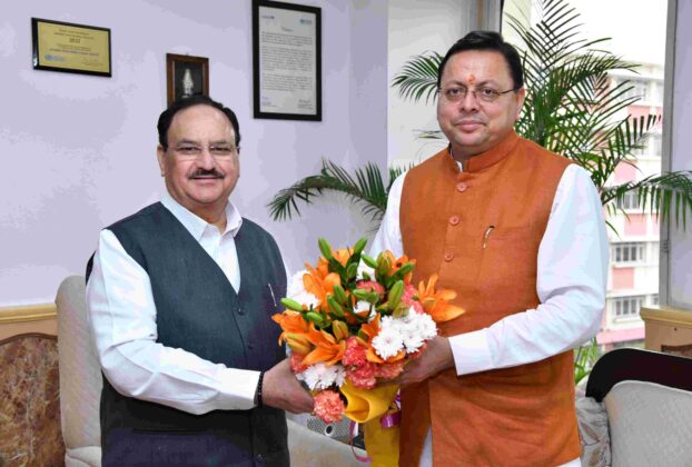 मुख्यमंत्री पुष्कर सिंह धामी ने दिल्ली में केंद्रीय स्वास्थ्य मंत्री जे.पी. नड्डा से मुलाकात की