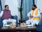 Chief Minister Pushkar Singh Dhami welcomed Haryana Chief Minister Nayab Singh Saini